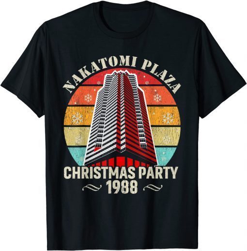 Retro Funny Nakatomi Plaza Christmas Party 1988 Xmas Holiday Tee Shirts