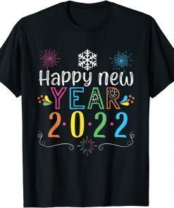 Official Happy new year 2022 New Years Eve Party Supplies Tee Shirts