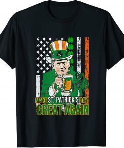 Make St Patrick's Day Great Again Funny Trump Leprechau Funny T-Shirt