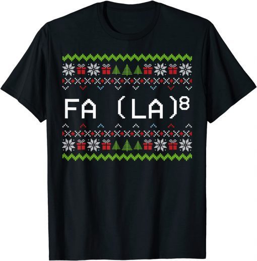 Funny Fa La 8 Funny Christmas Santa Math Teacher Xmas TShirt