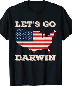 Funny Let’s Go Darwin Vintage American Flag T-Shirt