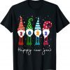 Official Merry Christmas Let's Go Branson US Flag Three Pine Trees 2022 T-Shirt