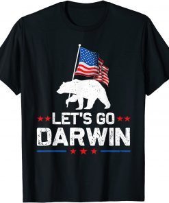 T-Shirt Let's Go Darwin Bear US Flag Gift