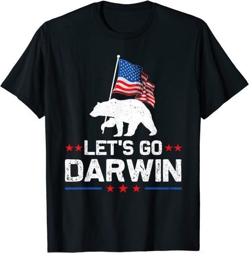 T-Shirt Let's Go Darwin Bear US Flag Gift