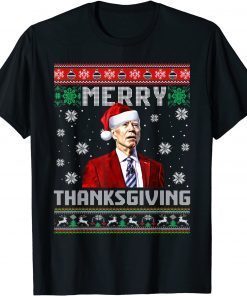 Official Joe Biden Santa Merry Thanksgiving Republican Ugly Christmas T-Shirt