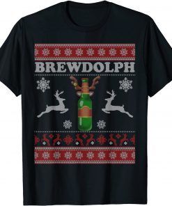 Brewdolph Ugly Christmas Beer Lover Craft Beer Brewer T-Shirt