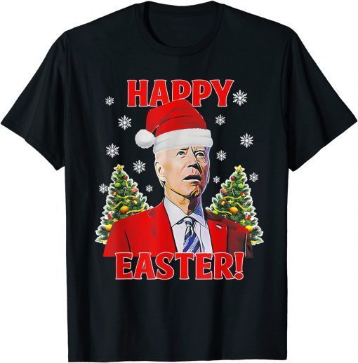 Happy Easter Joe Biden Santa Confused T-Shirt