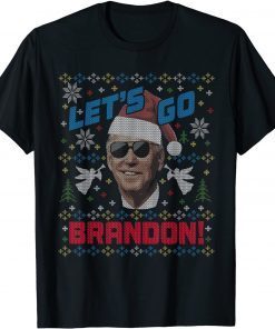 Classic Biden Ugly Christmas Sweater Party Let's Go Brandon T-Shirt