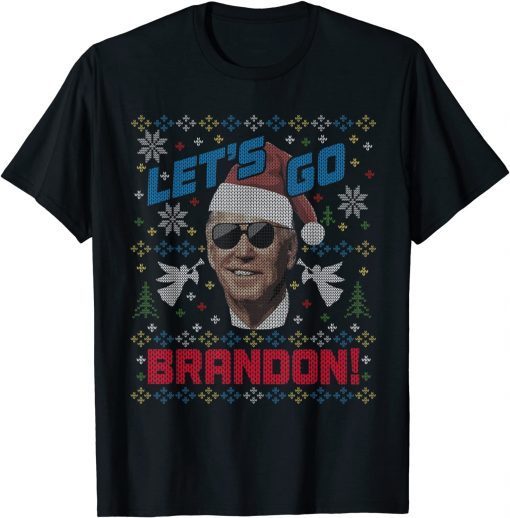 Classic Biden Ugly Christmas Sweater Party Let's Go Brandon T-Shirt