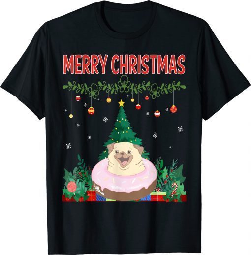 2022 Merry Christmas Pug Gift Tee Shirts