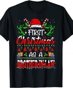 First Christmas As A brother in law Santa Ugly Xmas Family T-Shirt