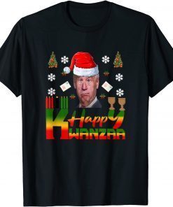 Happy Kwanzaa Christmas Joe Biden Kinara Santa 2022 TShirt