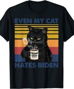 Even My Cat Hates Biden Tee Conservative Anti Liberal Unisex T-Shirt