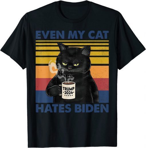 Even My Cat Hates Biden Tee Conservative Anti Liberal Unisex T-Shirt