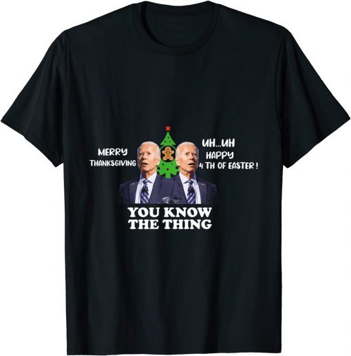 Funny Joe Biden Santa Confused 4th Easter Thanksgiving T-Shirt