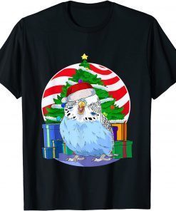 2022 Budgie Blue Parakeet Santa Christmas Tree Decor T-Shirt