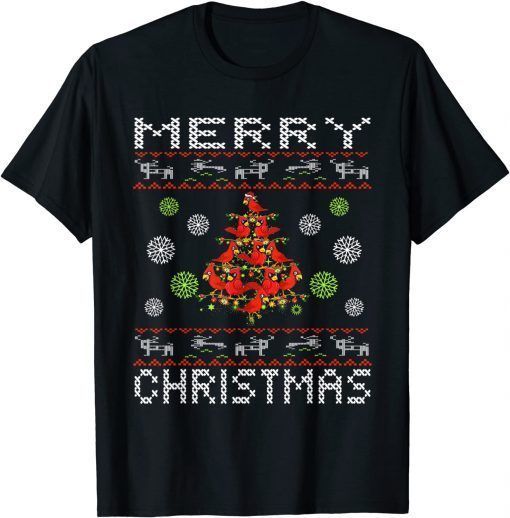 Cardinal Birds Christmas Tree Boon Funny Christmas Cardinal T-Shirt