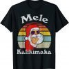 Mele Kalikimaka Retro Christmas Santa Shaka Hawaii T-Shirt