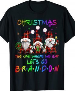 Official Christmas 2021 Let's Go Branson Brandon Gnome Christmas T-Shirt