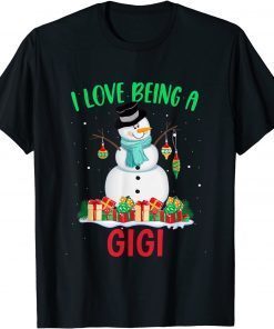 Classic I Love Being A GiGi Snowman Christmas Funny Xmas T-Shirt