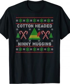 Official Ninny Muggins! Cotton Headed Funny Christmas Elf Holiday T-Shirt