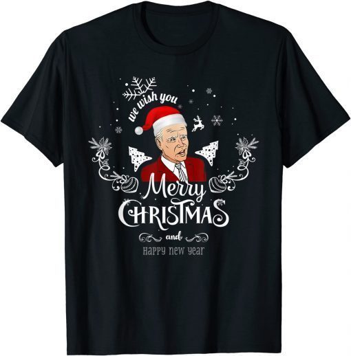 Funny Santa Joe Biden Merry 4th Of July Ugly Christmas Xmas T-Shirt