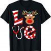 Classic Christmas Nurse Love NICU RN ER Santa Reindeer Nurse Hat Elf T-Shirt