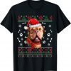 Funny Ugly Sweater Christmas Dogue de Bordeaux Santa Hat Pajama T-Shirt