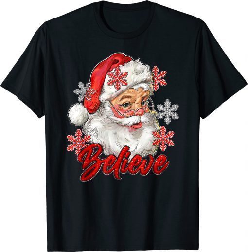 2022 Christmas Costume Believe Santa Claus Gift Tee Shirts