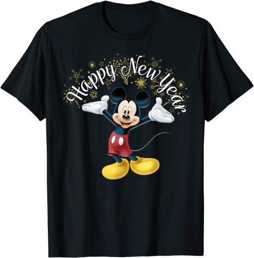 2022 Disney New Year's Mickey Mouse Happy New Year Portrait T-Shirt