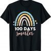 100 Days Smarter Happy 100th Day Of School Rainbow Leopard Unisex Shirt