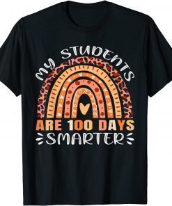 100 Days of school My Students Are 100 Days Smarter Leopard Gift T-Shirt