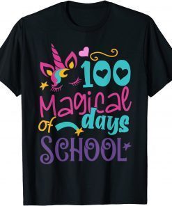 100th Day of School Unicorn 100 Magical Days Teacher Girls T-Shirt