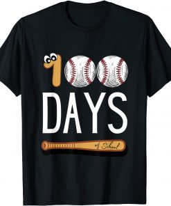 Baseball 100 Days of School Happy 100th Day Teacher Limited Shirt