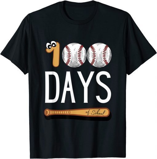 Baseball 100 Days of School Happy 100th Day Teacher Limited Shirt