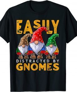 Easily Distracted by Gnomes Sunflower Gardening Gnome Garden Classic Shirt