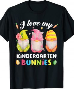 Gnome I Love My Kindergarten Bunnies Teacher Easter Classic T-Shirt