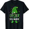 Gnome One Lucky ICU Nurse St Patricks Day Shamrock Classic Shirt
