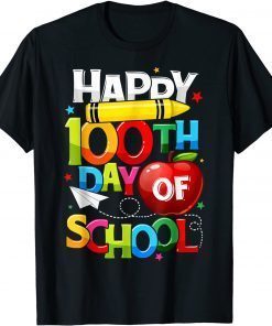 Happy 100th Day Of School Teacher Rainbow - 100 Days Smarter Gift T-Shirt