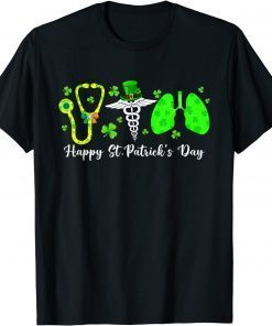 Happy St Patrick's Day Lungs Respiratory Nurse Therapist Limited T-Shirt