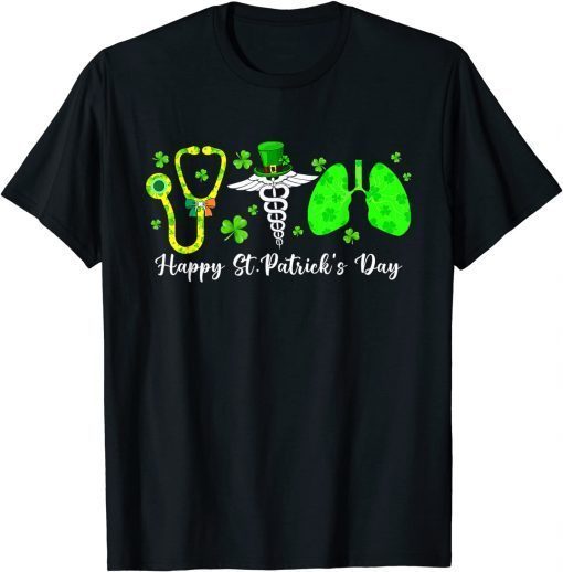 Happy St Patrick's Day Lungs Respiratory Nurse Therapist Limited T-Shirt
