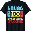 Level 100 Days Of School Unlocked Gamer Video Games T-Shirt