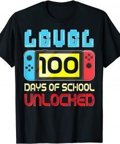 Level 100 Days Of School Unlocked Gamer Video Games T-Shirt