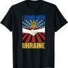 Support I Stand With Ukraine American Ukrainian Flag vintage 2022 T-Shirt