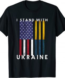 T-Shirt I Stand With Ukraine Ukrainian Lover Vintage Flag