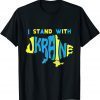 Support I Stand With Ukraine American Ukrainian Flag TShirt