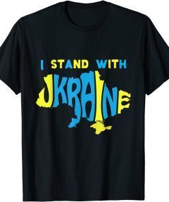 Support I Stand With Ukraine American Ukrainian Flag TShirt