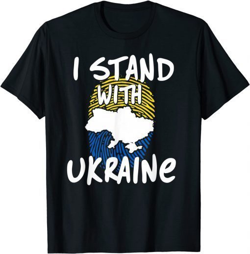 I Stand With Ukraine Flag American Flag Support Ukraine Tee Shirts