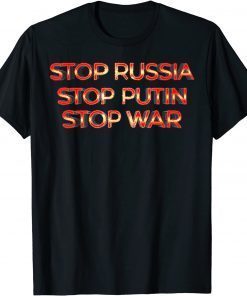 Classic Stop War Say No to War Pray for Ukraine Gift Tee Shirts