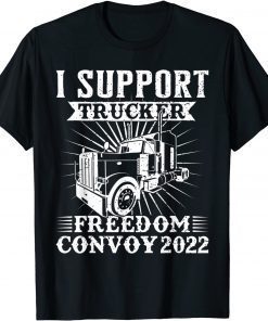 Funny Canada Freedom Convoy 2022 Canadian Truckers Support flag T-Shirt